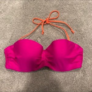 Hot pink bandeau swim top